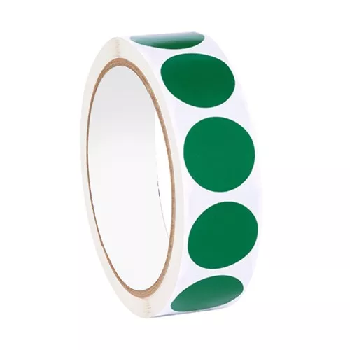1" Blank Inventory Circle Label - Green 500/RL