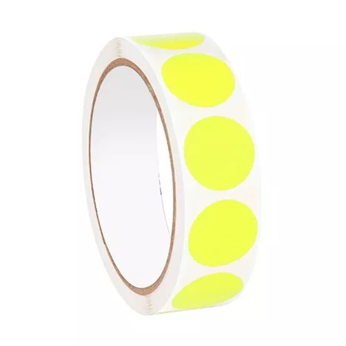 1" Blank Inventory Circle Label - Yellow 500/RL