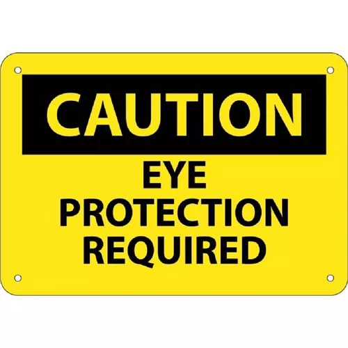 10x14"- Vinyl "Caution Eye Protection Required" Sign