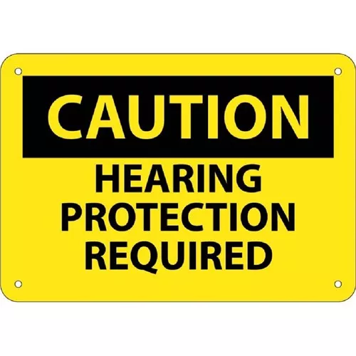 10x14"- Vinyl "Caution Hearing Protection Required" Sign