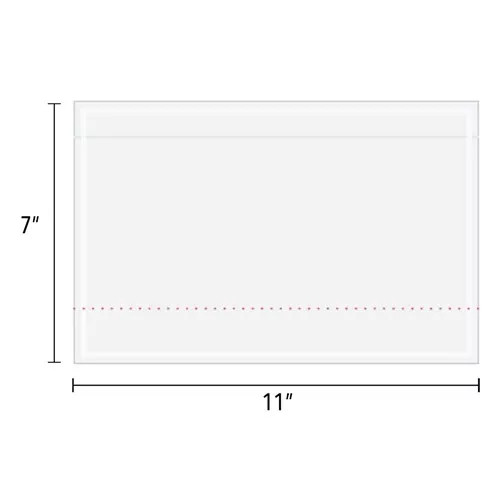 11 x 7" Clear Top Loading Packing List Envelopes 500/CS