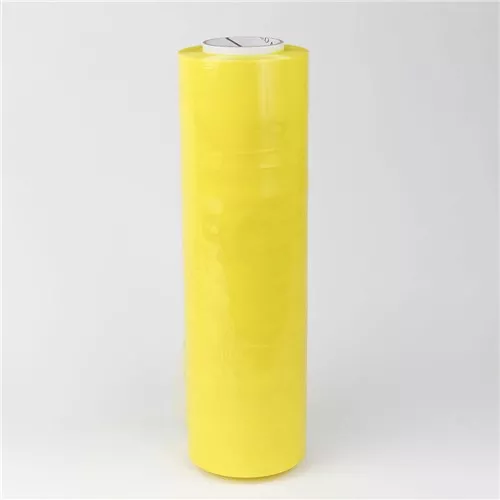 18" x 1500', 80ga, Yellow Opaque Hexfilm Defender Cast Hand Film, 4 Rolls/CS, 48 CS/Skd