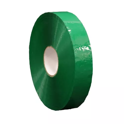 2" x 1000yrd, 2 mil Green Acrylic Tape 6 RL/CS, 3" Core