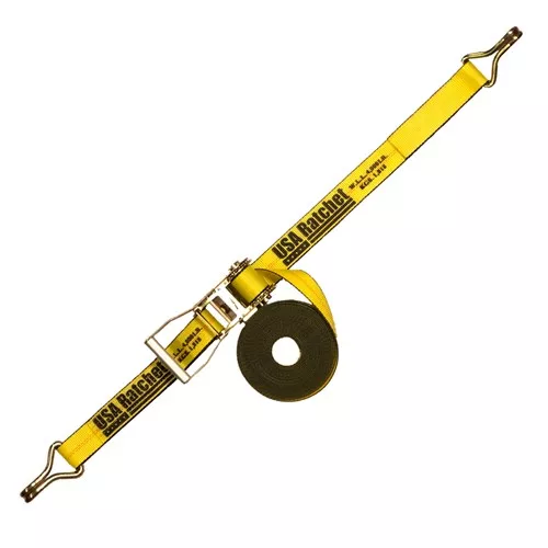 2" x 27' Long Wide Handle Ratchet Strap w/ Wire Hooks
