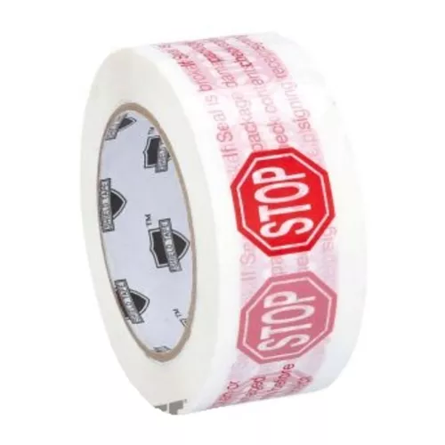 3" x 110yd White STOP Sign Tape 24RL/CS, Acrylic, 2 Mil Thickness, BOPP Backing, 3" Core