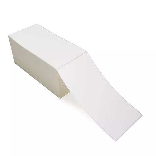 3x5" White Thermal Transfer Label Fan Folded, Perfed, 4000/CS