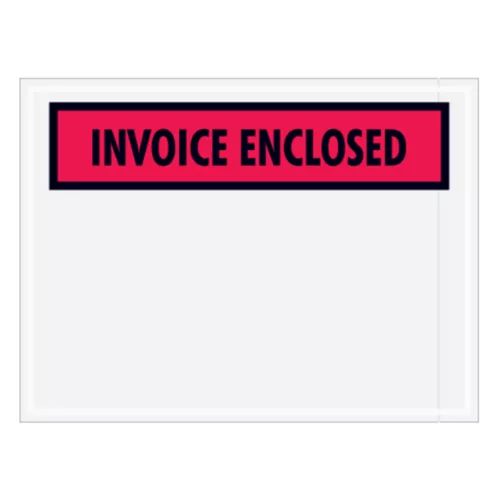 4 1/2" x 6" Red Invoice Enclosed 1000/CS