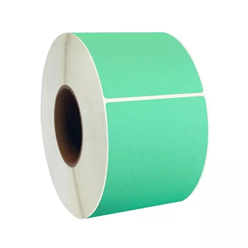 4 x 2" Green Thermal Transfer Label 3" core, 3000 labels/RL, 4 RL/CS