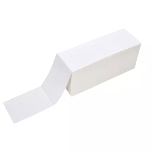 4 x 3" White Thermal Transfer Labels Fanfolded, Perfed, 8,000/CS
