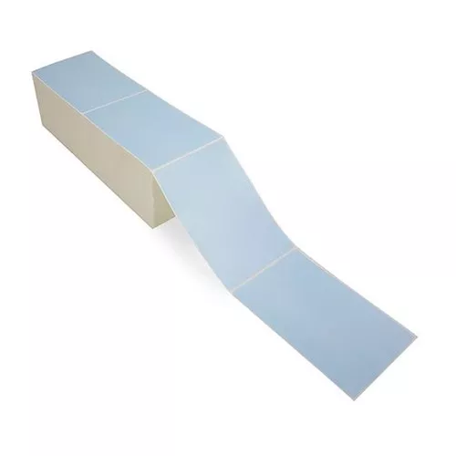 4 x 6.5" Blue Cardstock Label Fanfolded Perfed, 3000/CS