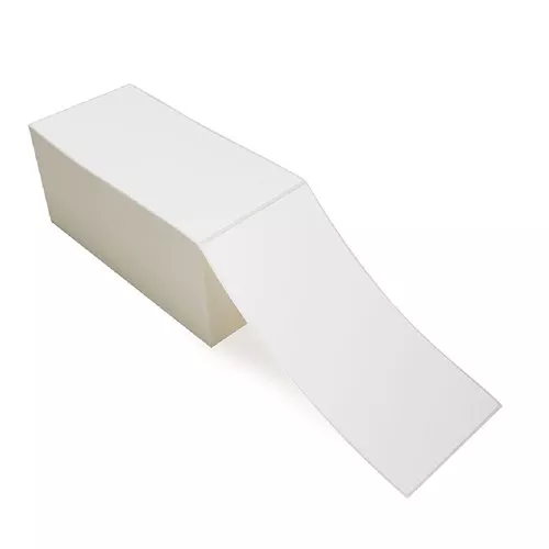 4 x 8" White Thermal Transfer Labels Fanfold Perfed, 4000/CS
