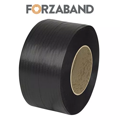 5/8" x 6000', .035 Forzaband Black Hand Grade PP Strap 40/Skdcore size 8x8