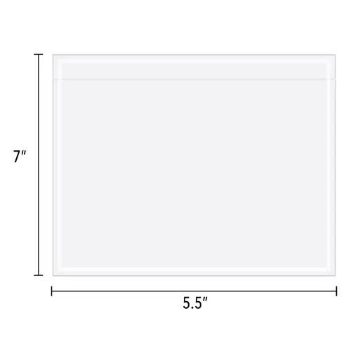 7" x 5.5" Clear Packing List Envelopes 1000/CS