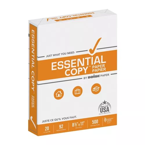 8.5 x 11", 20lb White Copy Paper 5,000 sheets/CS
