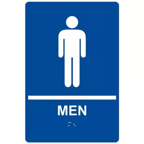 9x6"-Rigid Plastic "Men's Restroom" Sign