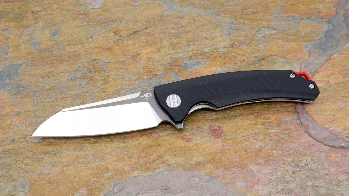 Bestech TEXEL Flipper, Black G-10 Handle and 2-Tone BladeBG21A-2