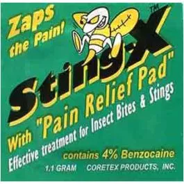 Coretex 33741 Pain Pad Foil Pack Single Dose - Sting X Pain Relief (Sold by the case of 300)