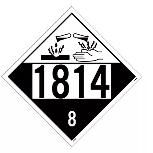 Corrosive D.O.T. 4 Digit Placard UN# 1814, 100/PK 10.75" x 10.75"