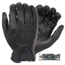 Damascus Black Premium Leather Driving Glove D22
