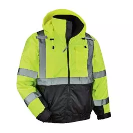 Ergodyne GloWear 8377 Hi-Vis Winter Bomber Jacket - Type R, Class 3