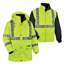 Ergodyne GloWear 8385 4-in-1 Hi-Vis Winter Jacket Parka - Type R, Class 3/2