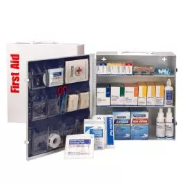 First Aid Only 91339 100 Person ANSI 2021 Class A 3 Shelf First Aid Cabinet with Meds