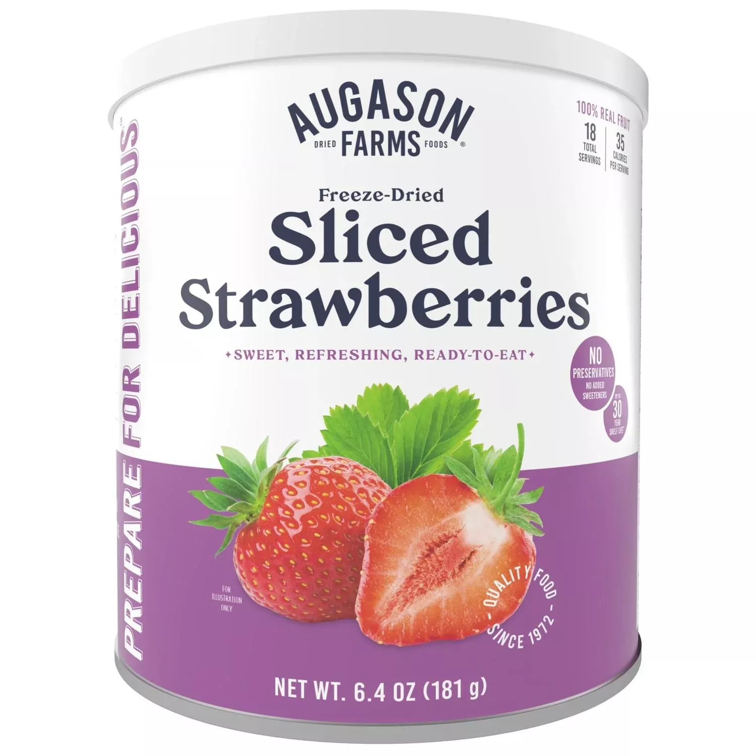 Freeze-Dried Sliced Strawberries Can – 18 Servings