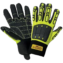 Global Glove SG9966 Vice Gripster A3 Cut HiViz Lime Impact Glove with Armortex Palm