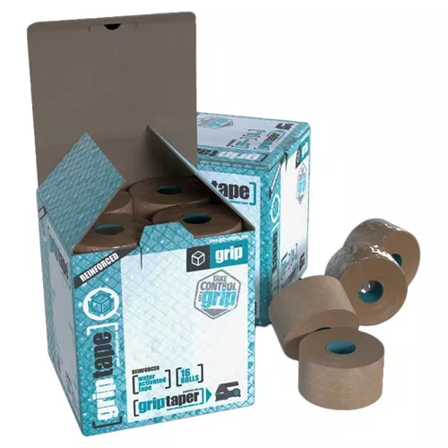 Grip Reinforced Water Activated Tape 2.36" x 150', 1.5" Core, 16RL/CS, 5.5 mil thickness