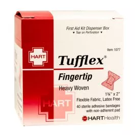Hart Health 1077 TUFFLEX Fingertip, HART, heavy woven elastic cloth, 40 per box