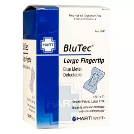 Hart Health 1096 BLUTEC Large Fingertip metal detectable 25 per box