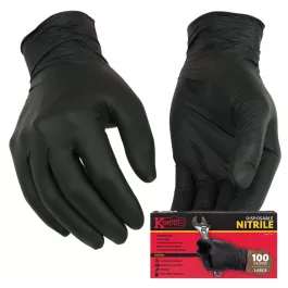 Kinco 2325 100-Glove Disposable Black Powder-Free Nitrile Gloves Multi-Pack
