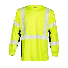 Kishigo 9134 Hi-Vis Lime Green Long Sleeve Microfiber Class 3 T-Shirt