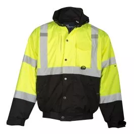 Kishigo JS130 Class 3 Hi-Vis Lime Ripstop Bomber Jacket