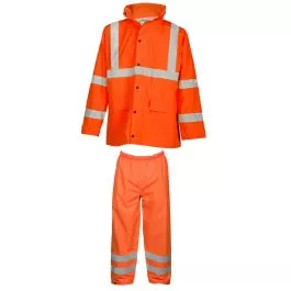 Kishigo RW111 Economy Waterproof Storm Stopper Rainwear Set (Jacket and Pants), Hi-Vis Orange