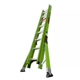 Little Giant 17228 SUMOSTANCE 28' ANSI Type IAA Fiberglass Extension Ladder with GROUND CUE and SURE-SET Feet