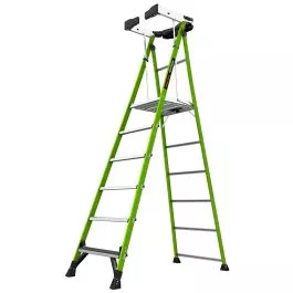 Little Giant 19306 Fortress 6' Model ANSI Type IAA Fiberglass Platform Ladder with Ground Cue, Wraparound Enclosure and Auto-Closing Gate