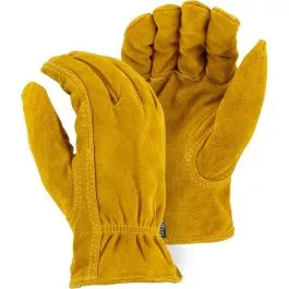 Majestic 1513T Winter Lined Split Cowhide Leather Driver with Double Stitching