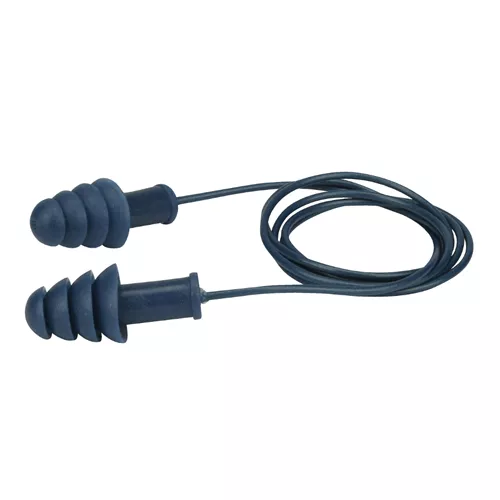 Metal Detectable TPR Corded Ear Plugs Blue Reusable, 100/box
