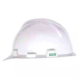 MSA 463942 V-Gard Slotted Cap, White, With Staz-On Suspension