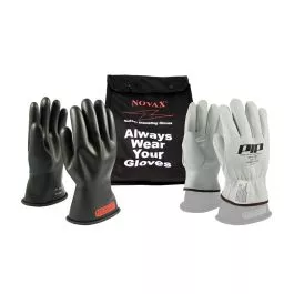 PIP 150-SK-0 NOVAX Class 0 Electrical Safety Kit with Electrical Gloves, Leather Gloves and Bag