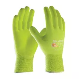 PIP 34-874FY ATG G-TEK HiVis Yellow Maxiflex Ultimate Nylon/Lyrca w/ Nitrile Coated MicroFoam Grip