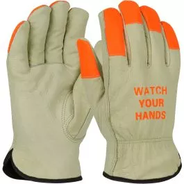 PIP 994KOTP Thermal Lined Grain Pigskin Hi-Vis Leather Glove Watch Hands Keystone Thumb