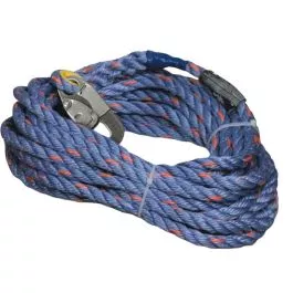 PIP Miller 300L-Z7 Vertical Rope Lifeline, Polyester/Polypropylene Blend, with Locking Snap Hook and Thimble
