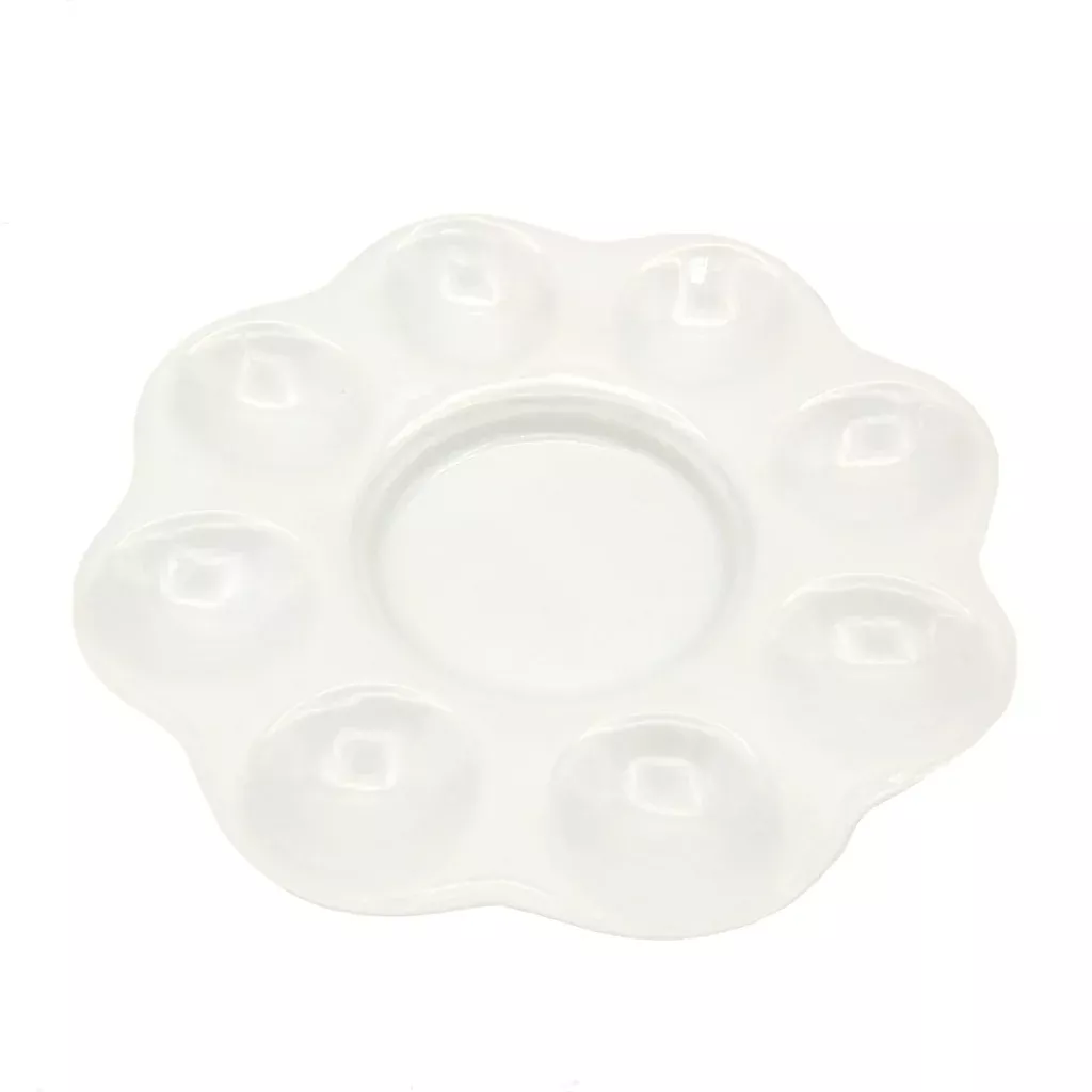 Porcelain Palette with 8 Slanted Wells