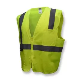 Radians SV2 Hi-Vis Lime Green Zipper Closure Economy Type R Class 2 Solid Safety Vest