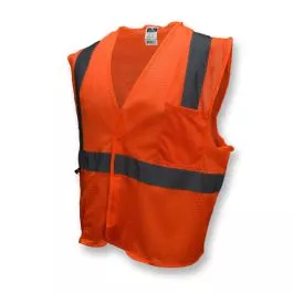 Radians SV2 Hi-Vis Orange Hook and Loop Closure Mesh Economy Type R Class 2 Mesh Safety Vest