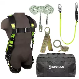 Safewaze FS123 PRO Bag Kit: FS285 Harness, FS700-50 VLL, FS1120 Grab, FS560 Lanyard, FS870 Anchor, FS8175 Bag