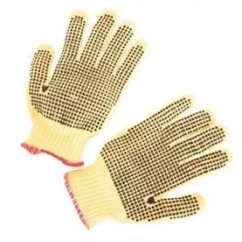 Seattle Glove KC24DD Kevlar/Cotton blend string knit Gloves, regular weight, two sides dots (Sold by the dozen)