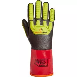 Superior S15KGVNVB Chemstop A4 Hi-Viz Chemical PVC Impact Glove Nitrile Grip